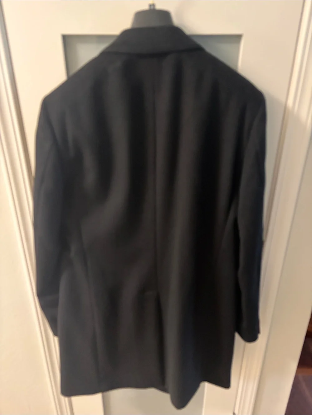 Men's Black Wool Overcoat Blazer - Classic Tailored Look